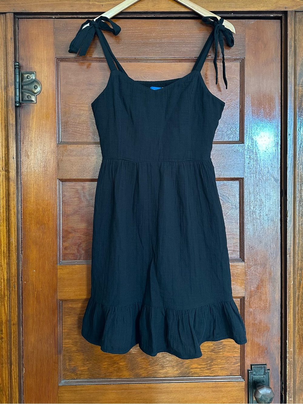Old Navy Fit & Flare Sleeveless Tie-Shoulder Strap Mini Cami Dress Medium Cotton